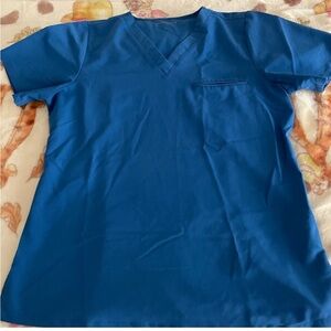 Mandala royal blue medium scrub set top and jogger bottoms